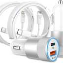 Car Charger, [Apple MFi Certified]2 Pack 48W Dual Port USB C Car Charger All Metal iPhone Fast Car Adapter with 2x3ft Lightning Cable for Carplay, Type C fast Charging for iPhone/iPad/Airpods and more