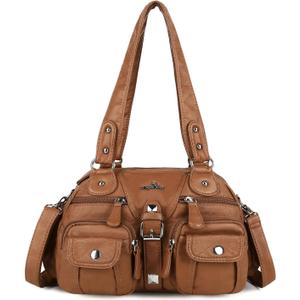 Angel Kiss Hobo Crossbody Purses for Women Shoulder Bag Multipocket Soft Hobo Purses Removable Strap Leather Handbags