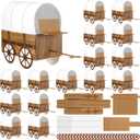 Motipuns 3D Western Covered Wagon Craft Kit Kids Toy Wagon for Vbs Vacation Bible School Supplies Decoration Craft Kits and Activities for Children(24 Pcs)