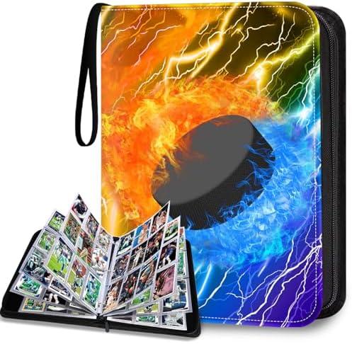 HESTECH Hockey Card Binder 9 Pocket with 50 Removable Sleeves, Collectible Trading Card Albums Display Storage Organizer Fits 900 Card, Sports Card Holder for Collectors Boys and Girls Gift