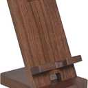 Wood Phone Stand of Baiwryxl, Desktop Wooden Phone Holder, Portable Office Phone Stand for Desk, Wood ipad Stand Compatible with iPhone & All Cell Phones (Walnut)
