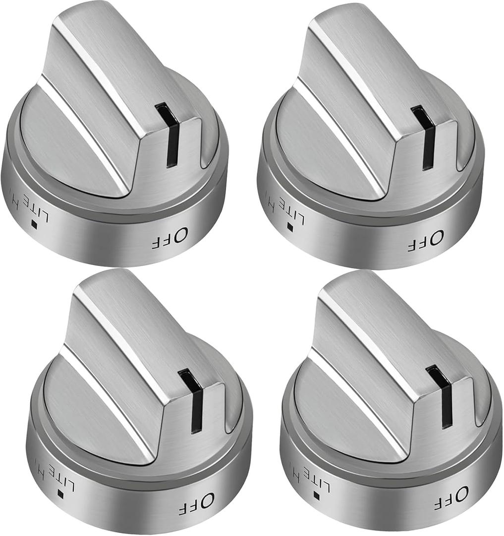 TOMOON WB03X24818 Stove Knob Replacement for G.E Range Cooktops -Stainless Steel Gas Stove Knob for JGB645EEK1ES JGB660EEJ1ES JGB700EEJ1ES JGB700SEJ1SS - 4 Pack