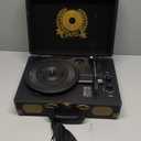 Vinyl Record Player Bluetooth Turntable 3-Speed Suitcase Portable Vintage Belt-Driven Record Player with Built-in Speakers RCA Line Out AUX in Headphone Jack LP Recording to Convert Records to MP3