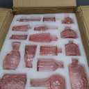 Glass Bud Vases Set of 64 - Pink Assorted Small Mini Glass Vases for Flowers, Crystal Vintage Vase Set, Bulk Centerpieces for Table Dcor, Wedding, Home and Events (Pink, 64 Pcs)