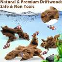 6PCS Natural Driftwood for Aquarium & Reptile Tank, 36 Inches Unique Wood Decor for Fish Tank, Turtles, Lizards, Snakes, Natural Driftwood for Home Decor