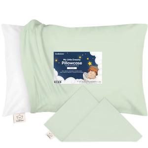 KeaBabies Toddler Pillowcase 13"x18" - Organic Cotton Toddler Pillowcase for Kids, Boys, Girls, Soft & Durable Cotton Cover for Miniature Sleepy Pillows, Cute Colors, Pillow Sold Separately (Sage) (1pk, Standard 13x18)