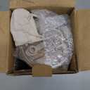 Pandaloo Glass Cups With Lids and Straws -20 Fl Oz- Perfect Size Iced Coffee Cup - Smoothie Cup With Bamboo Lid and On the go Lid (Creamy Mushroom, 1 Count (Pack of 1)