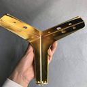 Metal Sofa Legs Furniture Replacement Leg Golden Sofa Feet Heavy Duty Triangle Cabinet Feet Set of 4 (4 Inch)