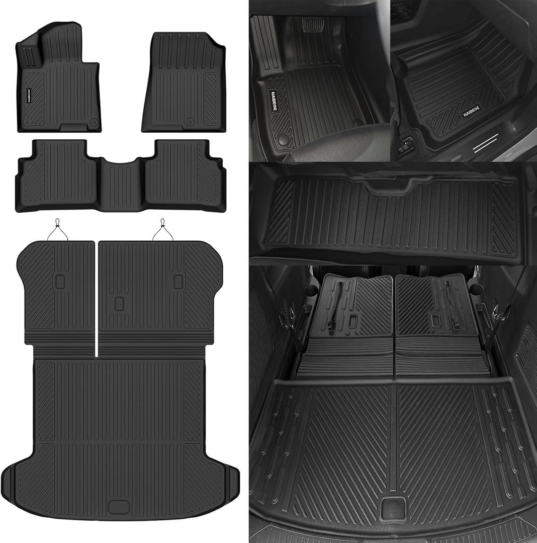 Naibeve Floor Mats for 2023 2024 2025 2026 Kia Sportage Gas (Not for Hybrid) - All Weather for Kia Sportage Floor Mats & Trunk Mat with Backrest Mat Accessories