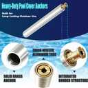 10 Pack 18" Pool Cover Anchors, 18" Heavy Duty Aluminum Tube with Brass Anchors, Suitable for Loose Ground or Paved Surface Installation, Fit for Pool Safety Cover Fixation, Extra-Long Lawn Pipe Set