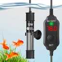 AquaMiracle Adjustable 50W Aquarium Heater Submersible Fish Tank Heater Super Short Aquarium Heater with LED Digital Display Thermostat, for Tanks 5-10 Gallons