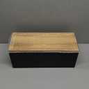 Bivvclaz Large Cable Management Box, Wooden Cord Organizer Box for Desk, Floor, Office to Hide Extension Cords Power Stripes Surge Protectors Chargers Wires, Black