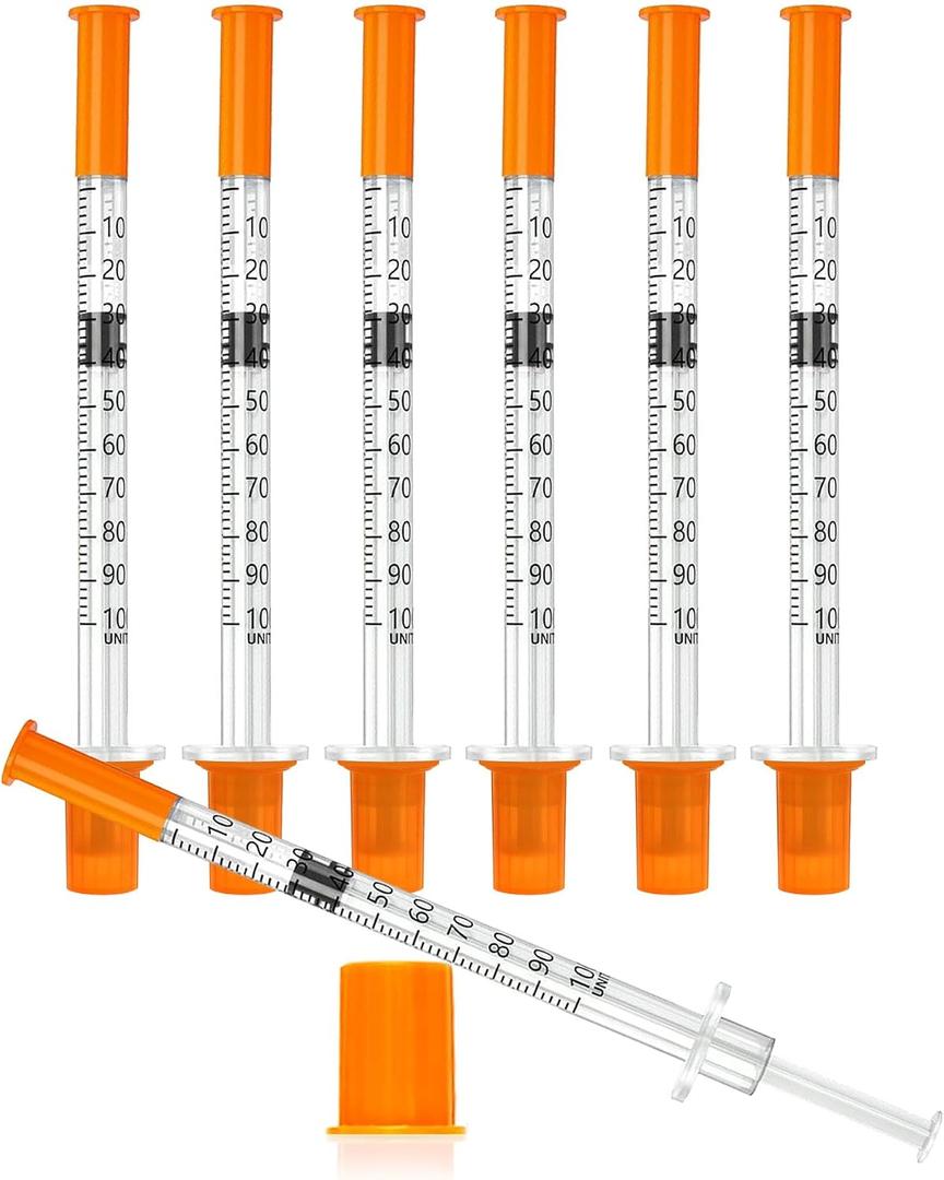1mL/cc 31G 1/4-Inch 6mm Lab Syringe, Individually Wrapped, Scientific Use, Pack of 100