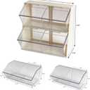 Large Coffee and Tea Organizer with Lid, Plastic Creamer Holder for Coffee Bar, Coffee Accessories Storage Box for K Cups, Coffee Pod, Sugar Bags, Drinking Straw (White)