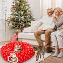 Soulchen Cat Tunnel with Christmas Tree Skirt, 35.8'' Cat Bed for Indoor with Hanging Ball, Xmas Festive Foldable Kitty Pipeline for Kittens Small Animal Christmas Decoration(Snowman)