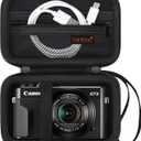 Canboc Carrying Case for Canon PowerShot G7X Mark III Mark II, PowerShot SX740 SX730, Sony Cybershot, RICOH GR IV, Kodak Pixpro Digital Camera, Mesh Pocket fits USB Cable, Batteries, Black(Case Only)