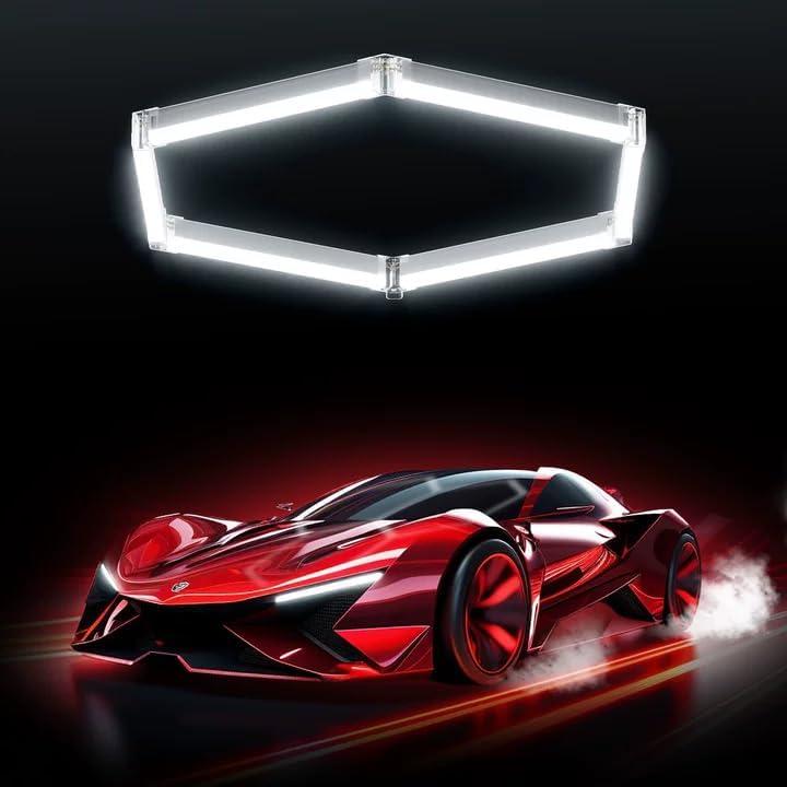 Hexagon Garage Lights, 42W 6500K Hexagon Lights Easy Install Super Bright Garage Lighting Ceiling LED for Garages Workshop Warehouse Basement Gym (1 HEX)