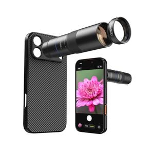 MIAO LAB HD 10X Telephoto Lens & 200mm Macro Lens, 2-in-1 Aluminum Phone Camera Lens Kit with 17mm Lens Thread Interface Mobile Phone case. Phone Lens Attachment Fit for iPhone 17 Pro Max
