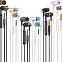 6Pack Earbuds Headphones Wired with Microphonein-Ear Earbuds,Noise Isolating,Powerful Heavy Bass, Earphones Compatible with iPhone, iPod, iPad, MP3, Laptops, and Most 3.5mm Jack