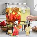 2 Gallon Glass Drink Dispensers For PartiesLemonade Beverage Dispenser With Stand And Spigot For BBQ, Picnic, Party,Laundry Detergent Dispenser