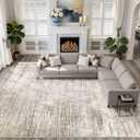 LOONGRUG 10x14 Area Rugs Washable Neutral Modern Living Room Rug Dark Brown