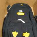 Duck Cute Backpack, Large Capacity Cute Funny Aesthetic Kawaii Corduroy Mochila (Black)