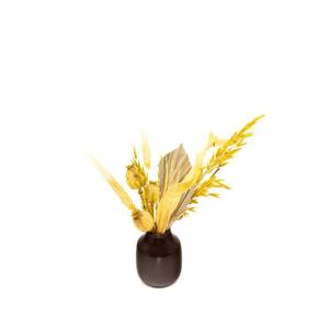 Harvesr Floral In White Vase Tan