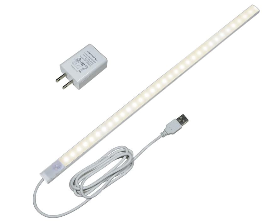 IKSACE LED Motion Sensor Under Cabinet Lights, 17 inch Plug in Closet Light, USB Corded LED Light Bar, Under Counter Lighting for Kitchen,Wardrobe,Sink,Workspace,Natural White (4000K)