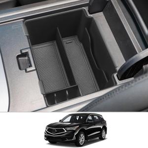 CDEFG Center Console Organizer Tray for 2019-2023 2024 Acura RDX Armrest Tray Storage Box Secondary Insert Coin Container 2024 Acura RDX Interior Accessories (Black)