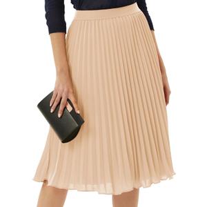 GRACE KARIN Women High Elastic Waist Pleated Chiffon Skirt Midi Swing A-line Skirts (Medium)