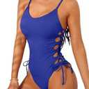 Narecte One Piece Swimsuit Women Bathing Suit Sexy High Cut Women's One-Piece Swimsuits Monokini One Piece Bathing Suit XL