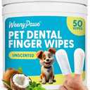 WEENY PAWS Pet Dental Wipes for Dogs & Cats, Remove Bad Breath and Plaque, Easy to use, Dog Finger Toothbrush, Disposable Gentle Cleaning Pet Dental Wipes, Gentle Dog Toothbrush, 50 Wipes, 4 Pack