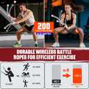 Weighted Ropeless Battle Ropes, Heavy Duty Portable Cordless Battle Ropes for Home Gym with Poster, Workout Exercise Rope for Strength Building, HIIT and Low-Impact Aerobic Training for Men & Women