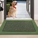 BEQHAUSE Indoor Door Mat 24" x 36", Dirt Trapper Door Mats Non-Slip Entryway Rugs Washable, Resist Dirt Absorbent Welcome Mat, Low Profile Floor Mats for Front Back Door and Entryway, Green