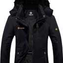 GEMYSE Women's Mountain Waterproof Ski Snow Jacket Rain Winter Jacket Coat Hooded Windproof Parka(Black,X-Small)
