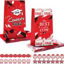 2 x Teling 28 Set 2026 Graduation Gift Paper Bags with Stickers Congrats Grad Goodie Bag Thank You Candy Bags for Graduation Party Favor Decorations Supplies(Red)