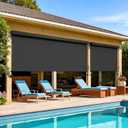 Wisteria Lane Integrated Outdoor Roller Shade 10' W x 8' H, Assembly Free Outdoor Patio Blinds with 420GSM Upgraded Fabric for 95% UV Blockout, Cordless Patio Sun Shade Cloth for Outdoor Indoor (Black)