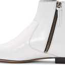 XYD Women's Formal Pointed Closed Toe Flats Ankle Boots Low Heel Booties Office Dress Shoes with Double Side Zippers 9