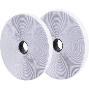 0.75 Inch x 82 Feet White Self-Adhesive Hook and Loop Tape - Sticky Back Fastening Tape for Stationery and Household Purposes