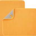 2 Pack Microfiber Dish Drying Mat for Kitchen Counter,Ultra Absorbent Dish Drainer Mat ,Dish Drying Pad , Dish Rack Mat 20×15 Inch (Yellow)