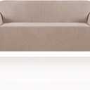 Stretch Sofa Cover Couch Covers for 3 Cushion Couch Furniture Protector Sofa Covers with Non Slip Elastic Bottom Pet Friendly Articles, Sofa(72 to 92 in), Sand