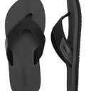 Mens-Flip-Flops-Thong-Sandals-with-Arch-Support Lightweight-Water-Shoes Open-Toe Comfort Summer-Beach-Slippers for Pool-Showers-Dorms Indoor-Outdoor (6, Lz301/Black)