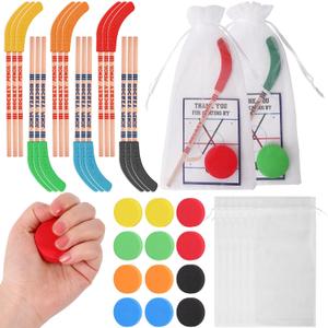 24 Sets Hockey Party Favors Hockey Pencils With Erasers Foam Hockey Balls Organza Bags With Thank You Cards Gifts For Sports Theme Birthday Party Team Fans Prize Men Women