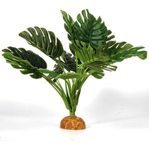 Fake Monstera Plants, Reptile Terrarium Decor, Bearded Dragon Tank Accessories fit Crested Gecko Leopard Lizard Chameleon Ball Python Snake Frog