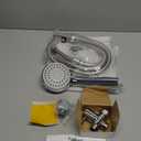 Stainless Steel Shower Head/Handheld Combo Set, 8'' Rainfall with 60'' Hose, Anti-leak, Flow Regulator, Chrome, 4 Shower Hooks (Sliver)