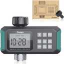 2WAYZ Water Timer for Hose - Automatic Sprinkler Timer with Heavy Duty Threads - 3/4-Inch Inlet and Outlet Swivel Connection - Water for Garden Hose with Rain Delay Options - Green