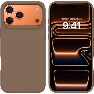 BENTOBEN for iPhone 17 Pro Max Case, Liquid Silicone Anti-Slip Microfiber Lining 17 ProMax Phone Case, Slim Soft Gel Rubber Anti-Scratch Shockproof Cover for iPhone 17 Pro Max 6.9" 2025, Brown