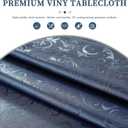 Rectangle Table Cloth, Waterproof Heavy Duty Vinyl Tablecloths, Stain-Resistant Wipeable Rectangle or Round Table Cover for Indoor and Outdoor(Navy Blue, 54"x54")