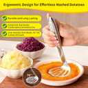 Fish-Shaped Potato Masher & Potato Smasher  Effortless Stainless Steel Potato Ricer with Ergonomic One-Piece Non-Slip Handle, Break-Resistant Masher Kitchen Tool for Potatoes, Avocados, Eggs & More