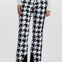 Women's Casual Loose Checkered Wide Leg Pants High Waist Black M